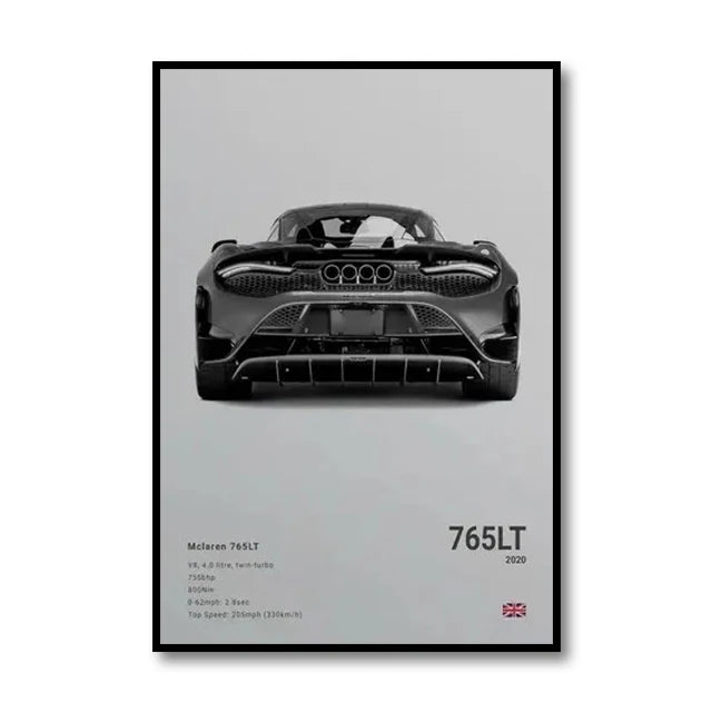 McLaren 765LT Rear View™ - CarPosters