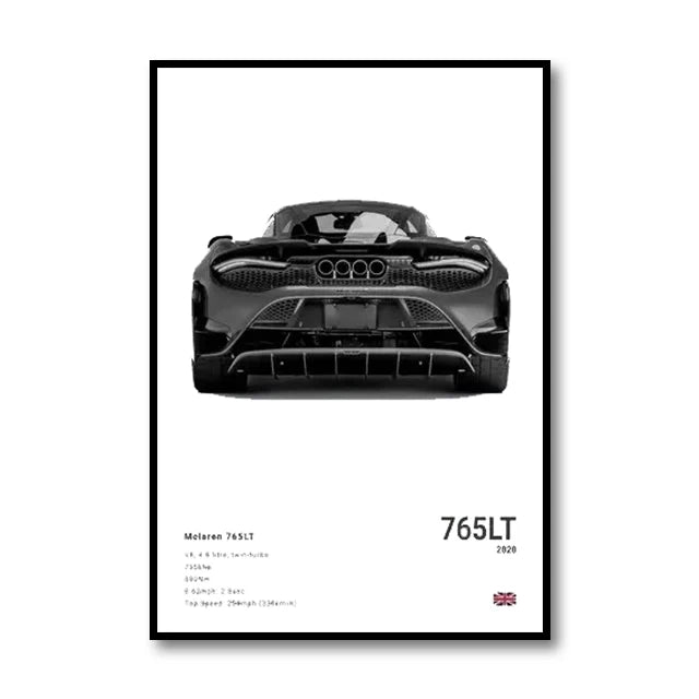 McLaren 765LT Rear View™ - CarPosters