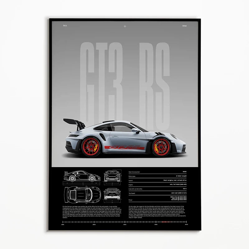 Porsche GT3 RS Grey (Build Edition) - CarPosters