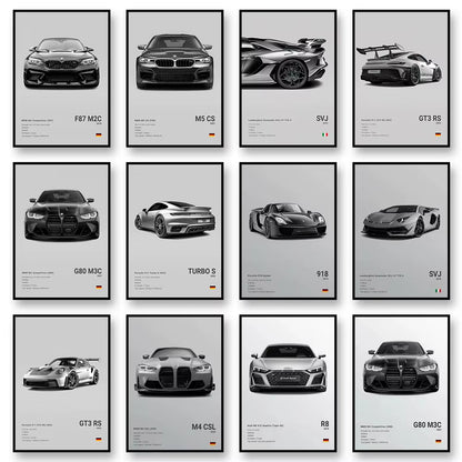 Famous Brand Cars SVJ GT3RS G80M3C Canvas Wall Art Print Poster 918 M5CS MSCSL Decorative Mural Home Decor Gift Unframed