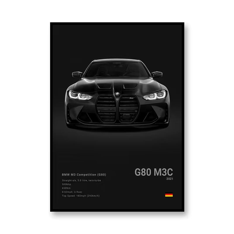 Famous Brand Cars SVJ GT3RS G80M3C Canvas Wall Art Print Poster 918 M5CS MSCSL Decorative Mural Home Decor Gift Unframed