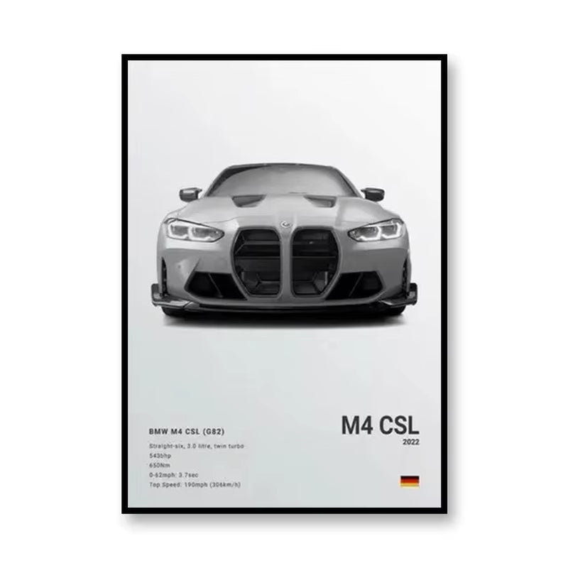 Famous Brand Cars SVJ GT3RS G80M3C Canvas Wall Art Print Poster 918 M5CS MSCSL Decorative Mural Home Decor Gift Unframed