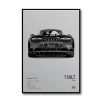 McLaren 765LT gris, vista trasera