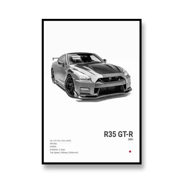 Famous Cars RS3 918 F40 Canvas Wall Art Print Poster GT500 Decoration Painting Home Decor Car Lover Gift Unframed