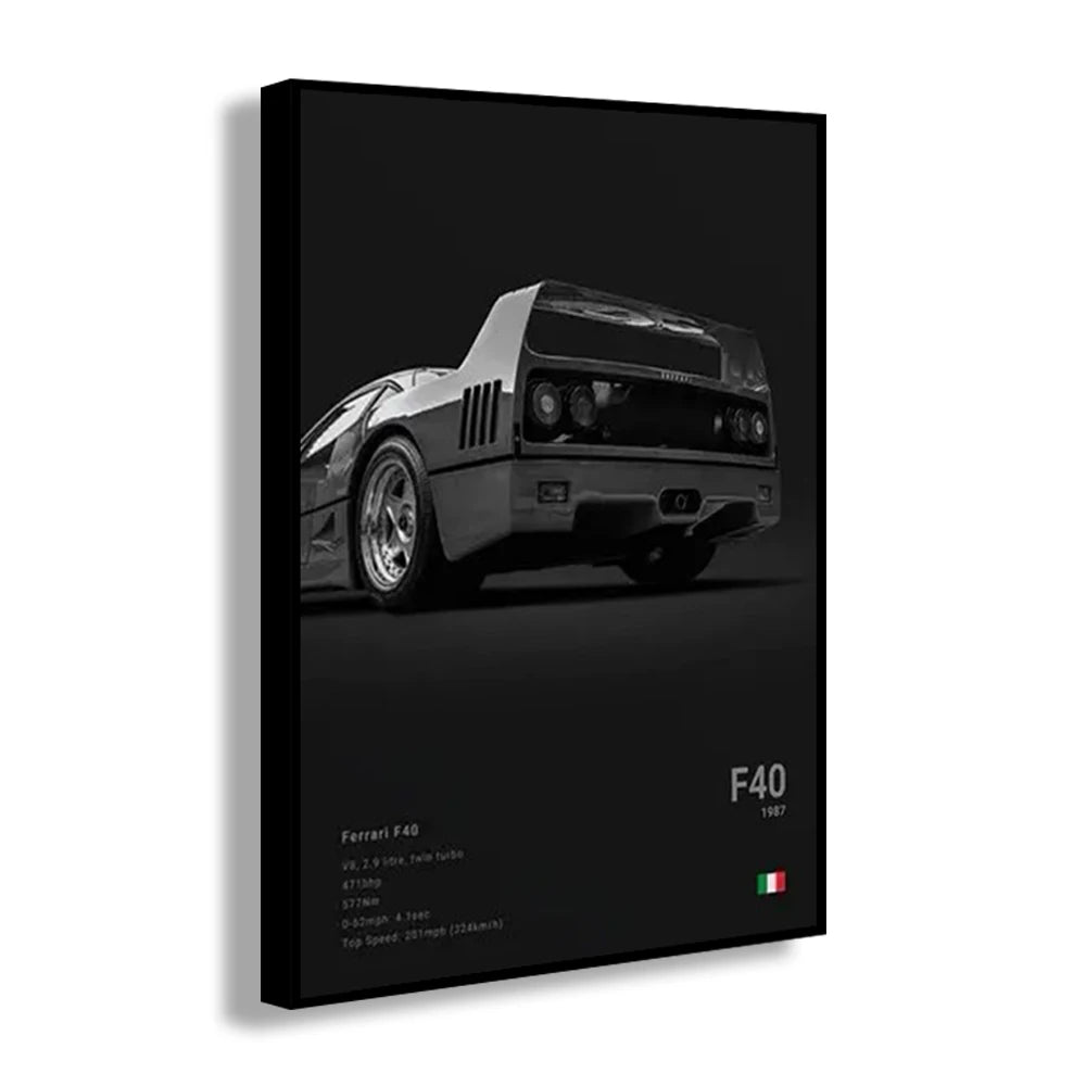 Famous Cars RS3 918 F40 Canvas Wall Art Print Poster GT500 Decoration Painting Home Decor Car Lover Gift Unframed