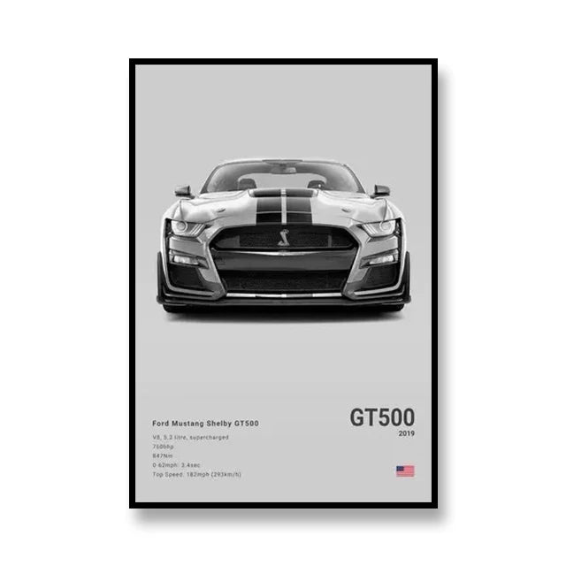 Famous Cars RS3 918 F40 Canvas Wall Art Print Poster GT500 Decoration Painting Home Decor Car Lover Gift Unframed