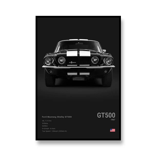 Famous Cars RS3 918 F40 Canvas Wall Art Print Poster GT500 Decoration Painting Home Decor Car Lover Gift Unframed