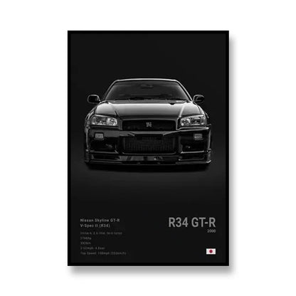 Famous Cars RS3 918 F40 Canvas Wall Art Print Poster GT500 Decoration Painting Home Decor Car Lover Gift Unframed