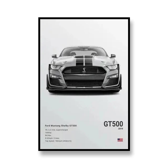 Famous Cars RS3 918 F40 Canvas Wall Art Print Poster GT500 Decoration Painting Home Decor Car Lover Gift Unframed