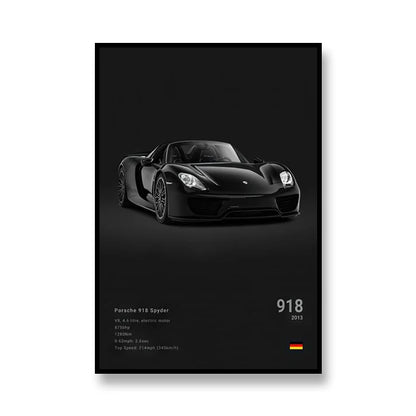 Famous Cars RS3 918 F40 Canvas Wall Art Print Poster GT500 Decoration Painting Home Decor Car Lover Gift Unframed