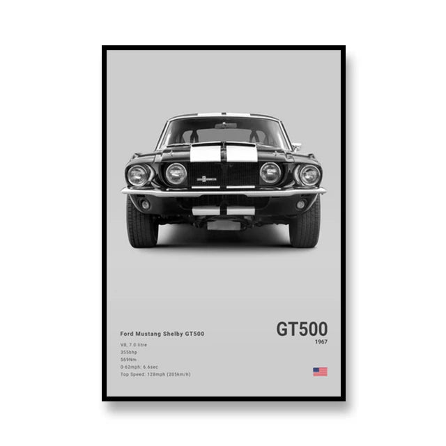 Famous Cars RS3 918 F40 Canvas Wall Art Print Poster GT500 Decoration Painting Home Decor Car Lover Gift Unframed