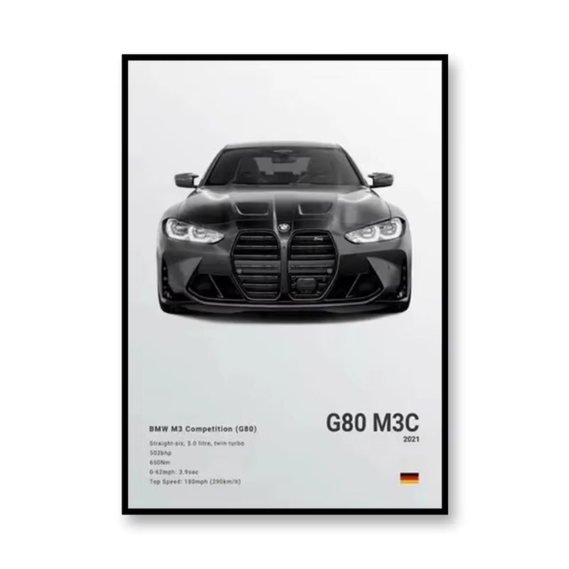 Famous Brand Cars SVJ GT3RS G80M3C Canvas Wall Art Print Poster 918 M5CS MSCSL Decorative Mural Home Decor Gift Unframed