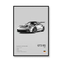 Porsche GT3RS /Grey /Front Profile
