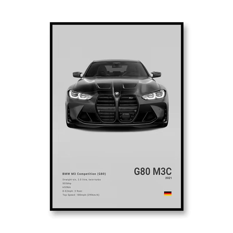 Famous Brand Cars SVJ GT3RS G80M3C Canvas Wall Art Print Poster 918 M5CS MSCSL Decorative Mural Home Decor Gift Unframed